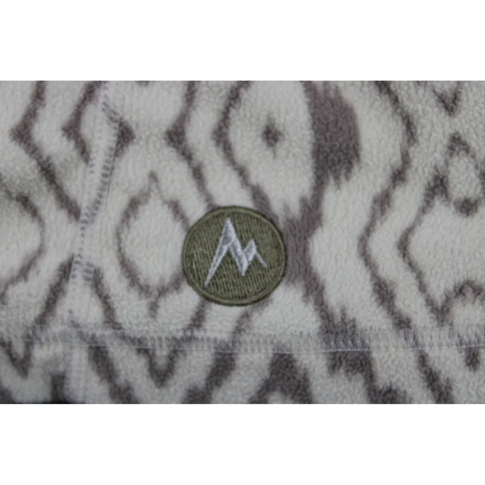 Marmot Womens Fleece Pullover Quarter Zip Geometric Ikat Grey Cream Size Medium